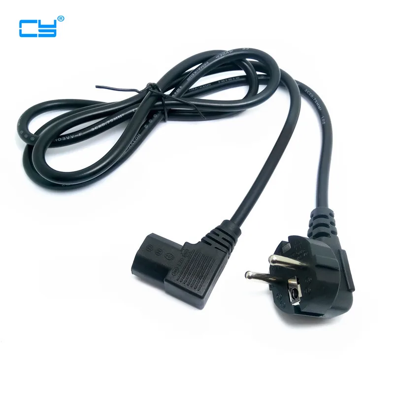 1 5 м/5 футов C13 IEC Kettle 90 градусов под прямым углом для европейского 2-контактного
