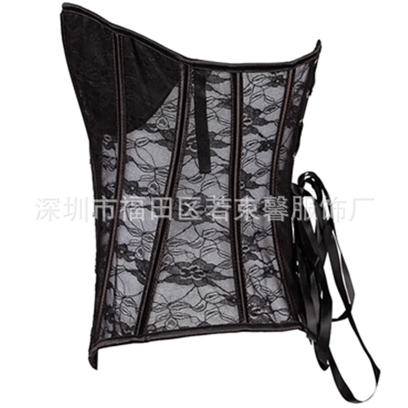 Европейский дворцовый корсет грудь чашка черный белый кружево лето новинка