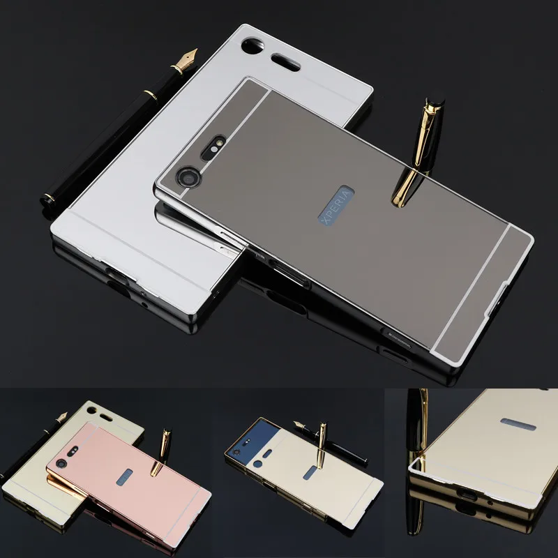 For Sony Xperia XZ Premium G8141 Case Plating Metal Alumium Frame Cover with Mirror Back Hard for | Мобильные телефоны и