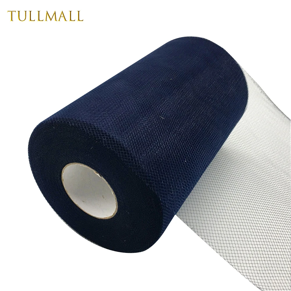 TULLMALL темно синие тюль ролл 15 см 100 ярдов рулон ткани Baby Shower пачка подарок для вечерние обёрточная Бумага свадьба день рождения украшения