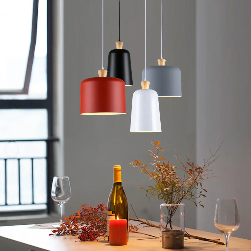 Модный подвесной светильник для помещений деревянная и алюминиевая лампа