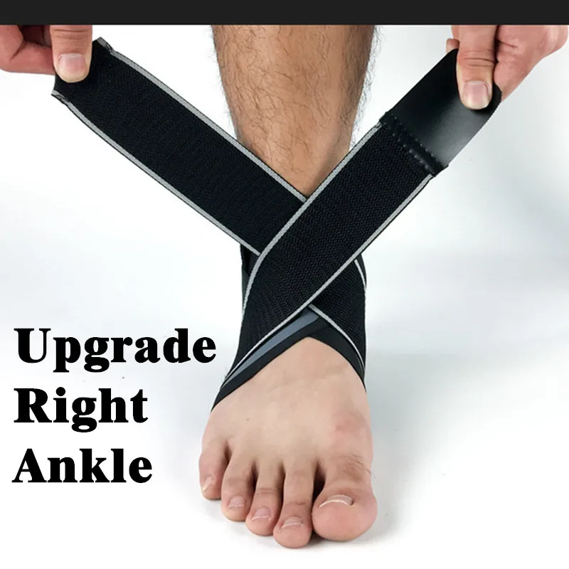 Upgrade Right ankle 1 шт. эластичный Фиксатор для поддержки лодыжки свободная Регулировка защита повязка на ногу спортивный фитнес компрессионные протекторы для лодыжки L567 - Цвет: Upgrade Right ankle