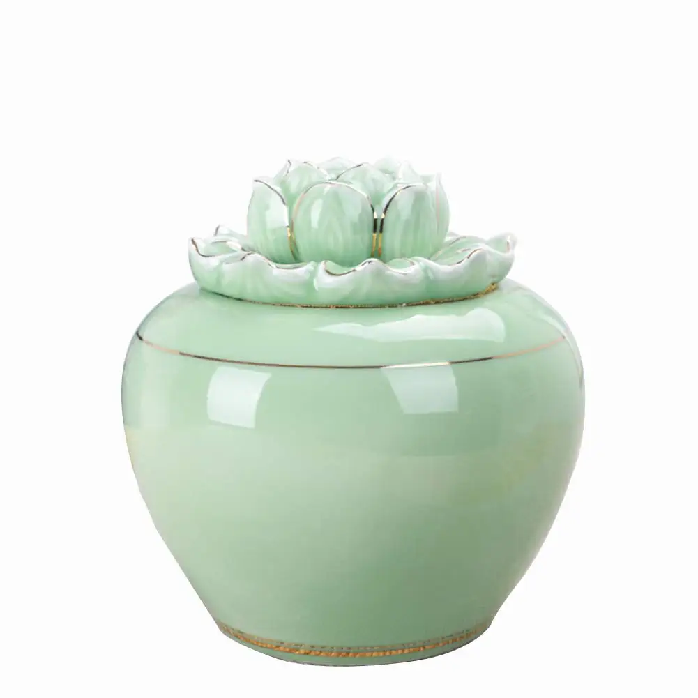 

Cremation Urn - Funeral Urn for Pet - Made in Ceramics & Hand-Painted- Display Burial Urn at Home or in Niche at Columbarium