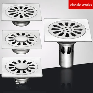 Высокое качество 10 см 304 сток в полу из нержавеющей стали Ванная комната душ Трап Быстрый большой поток Анит-запах с фильтром для волос