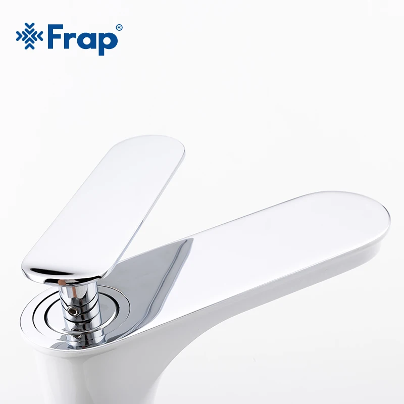 Смеситель для раковины FRAP Y10132 белый хромированный кран ванной комнаты крепление