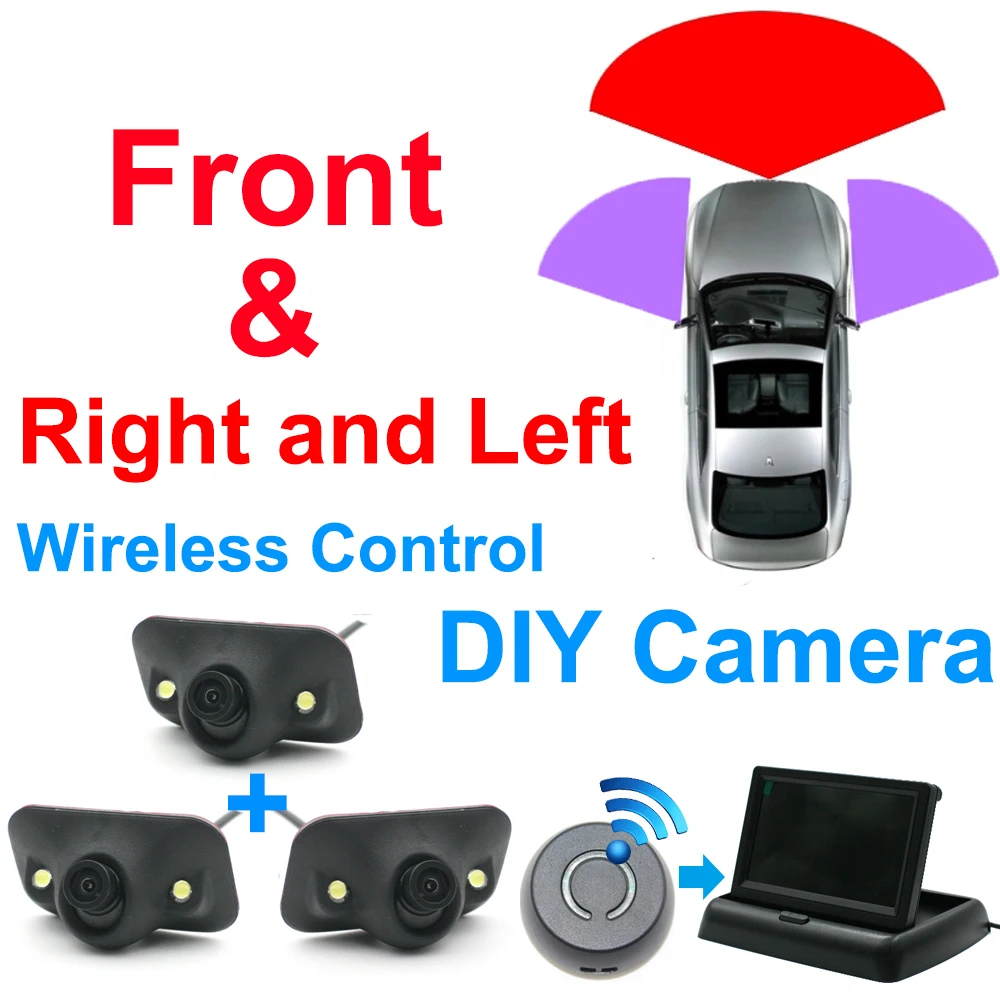 

Automobiles Diy Car 360 Aroud View No Blind Spot Street Side View Right View Parking Video Bottom Start Vehicle Wireless Camera