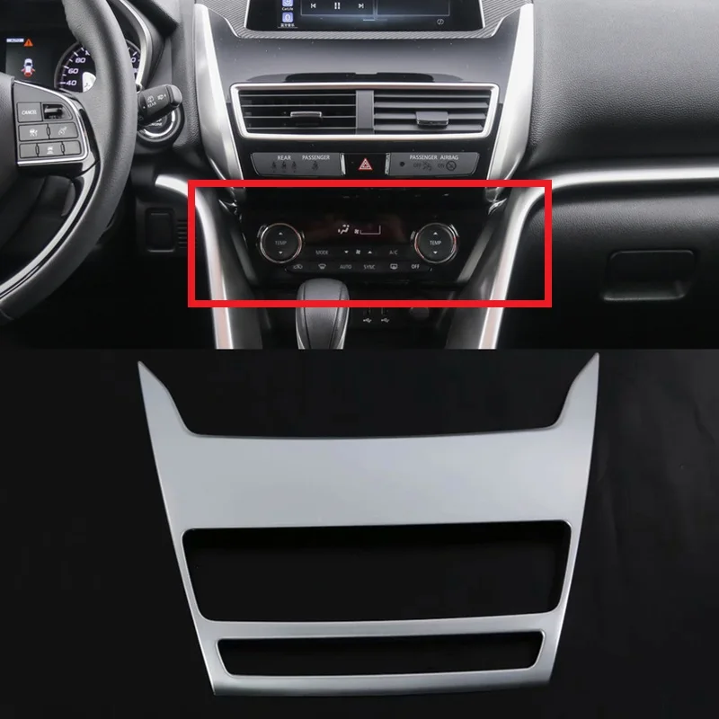 

For Mitsubishi Eclipse Cross 2017-2019 ABS Matte Interior Accessories Car Styling Air Conditioning Adjustment Switch Cover Trim