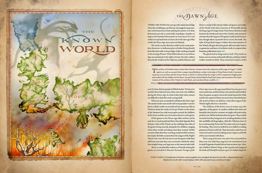 Карта Книга Песни Льда и Огня Классическая винтажная ретро декоративная крафт