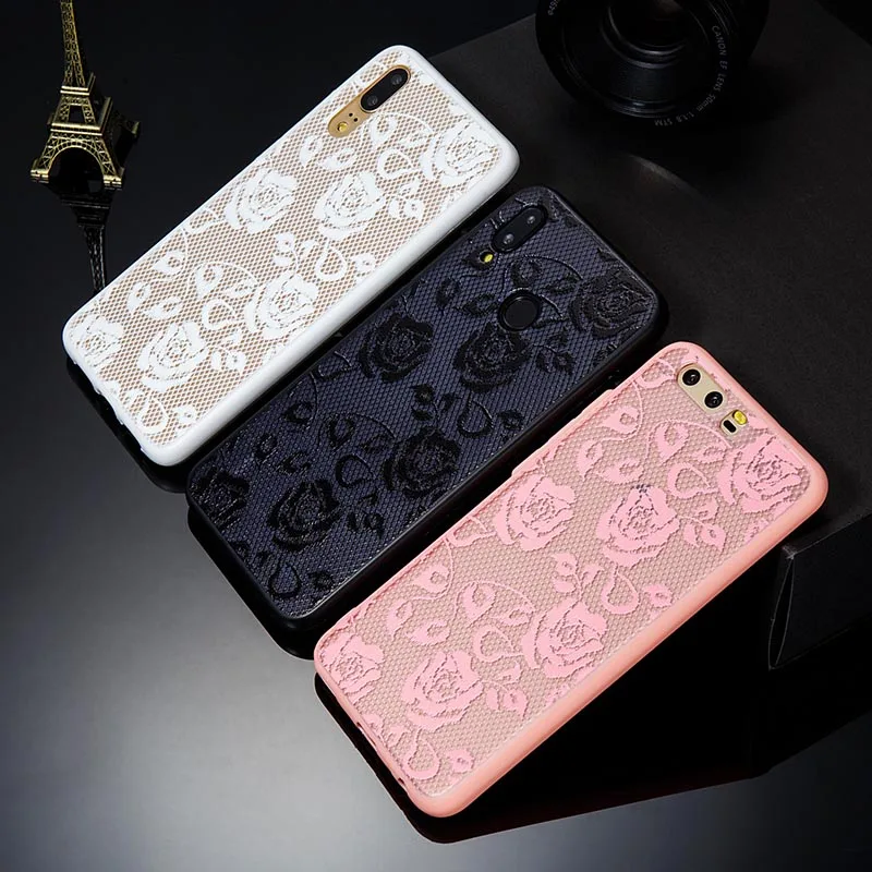 Sexy Lace Flower Phone Case For Huawei P20 P10 P9 P8 lite P Smart Hard PC Back Cover On Honor 7C 7A Pro 7X 6X 10 9 |