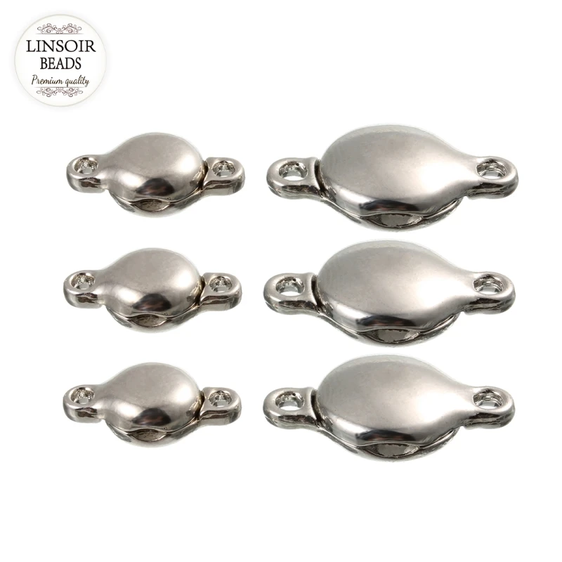 LINSOIR 10шт/лот Сильные Магнитные Застежки для Колье и Браслетов Родиевого Цвета Коннекторы для Изготовления Украшений DIY F5451 on.