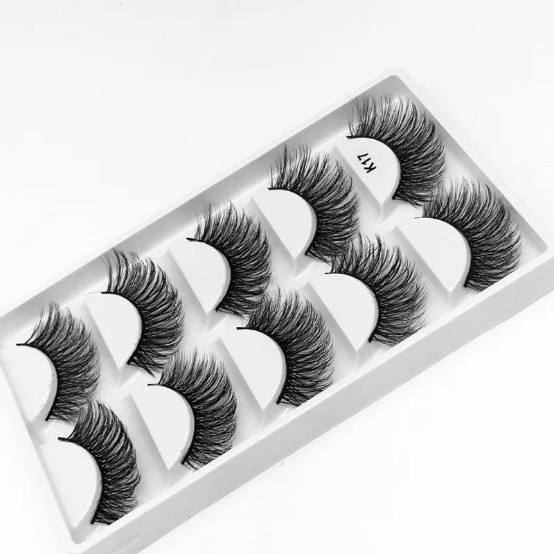 NEW 5 pairs mink eyelashes natural false 3D lashes makeup soft fake eyelash extension hand made eyeashes | Красота и здоровье