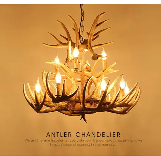 Antler Chandelier 6 Head+3/9 Hesd+3/9 Hesd+6/9 Hesd+9 Lamp American Retro Resin Deer Horn Lamps Home Decoration Lighting | Лампы и