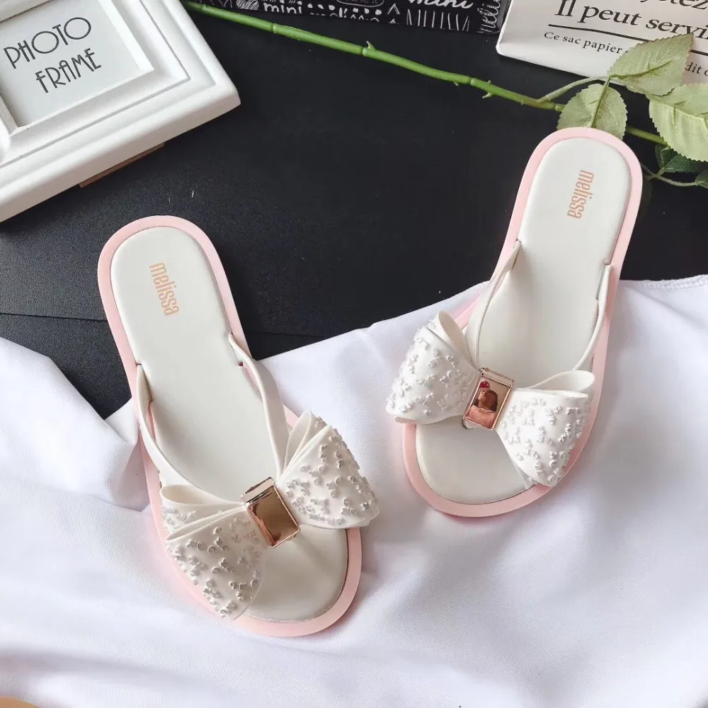 Оригинальная обувь Mini Melissa женские шлепанцы с бантиком в стиле Мелисса 2019 | Обувь