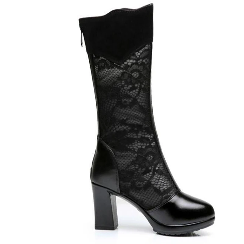 Женские полусапожки Corium на толстом каблуке демисезонные дышащие с круглым