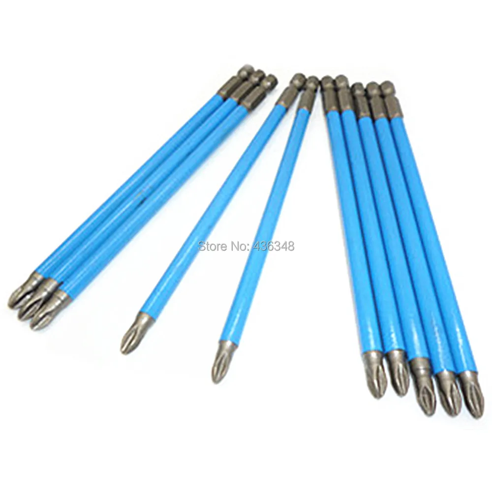 10x150 мм длинные магнитные отвертка Philips Bits Phillips No 2 Bit Нескользящая электрическая 1/4