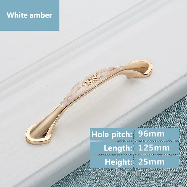 white amber 96mm KAK Европейский стиль ручки шкафа современные цвета слоновой кости белые ручки для выдвижного ящика дверные ручки к шкафу модная мебель ручки - Цвет: white amber 96mm
