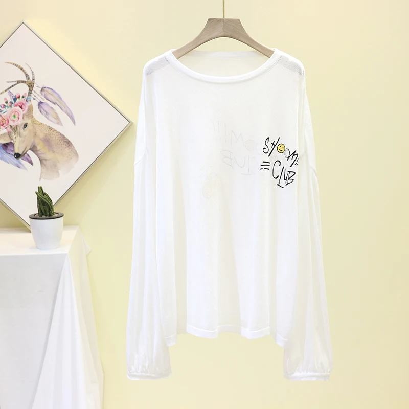 Повседневная Женская футболка 2019 летняя новая ледяная шелковая печать тонкие