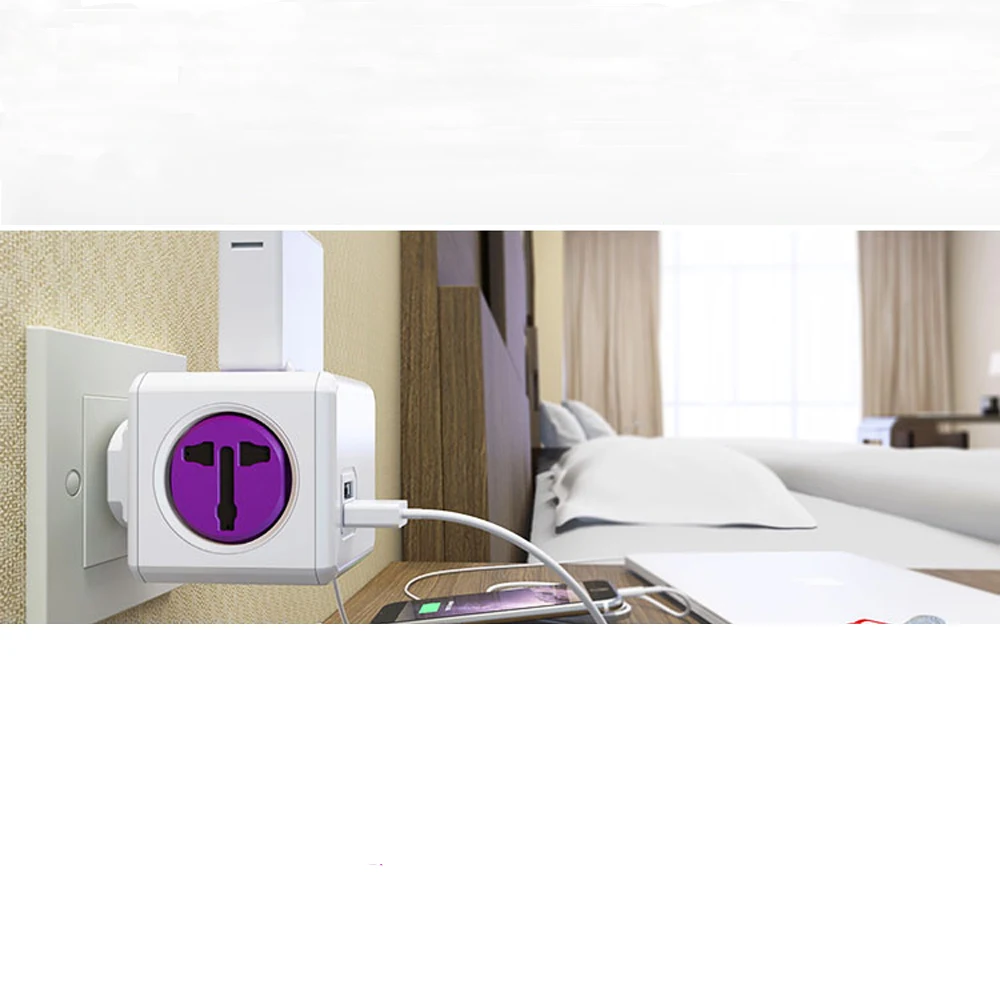 Allocacoc PowerCube умная розетка EU/US/UK/AU 4 розетки двойной 2 usb порта адаптер универсальная