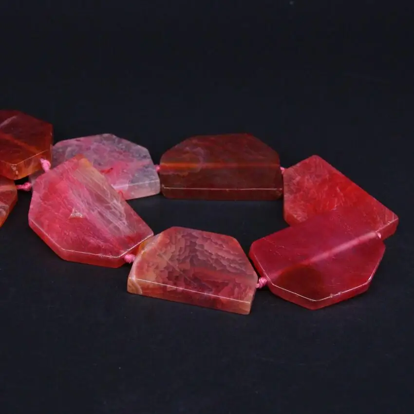 Бусины-кулоны из агата крупные натуральный красный кулон подвеска в виде ромба