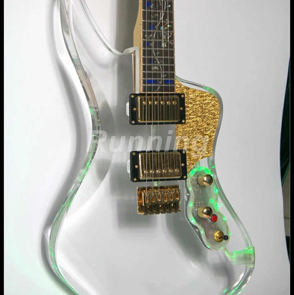 Электрогитара высокого качества акриловый корпус abalone инкрустация на эбеновый