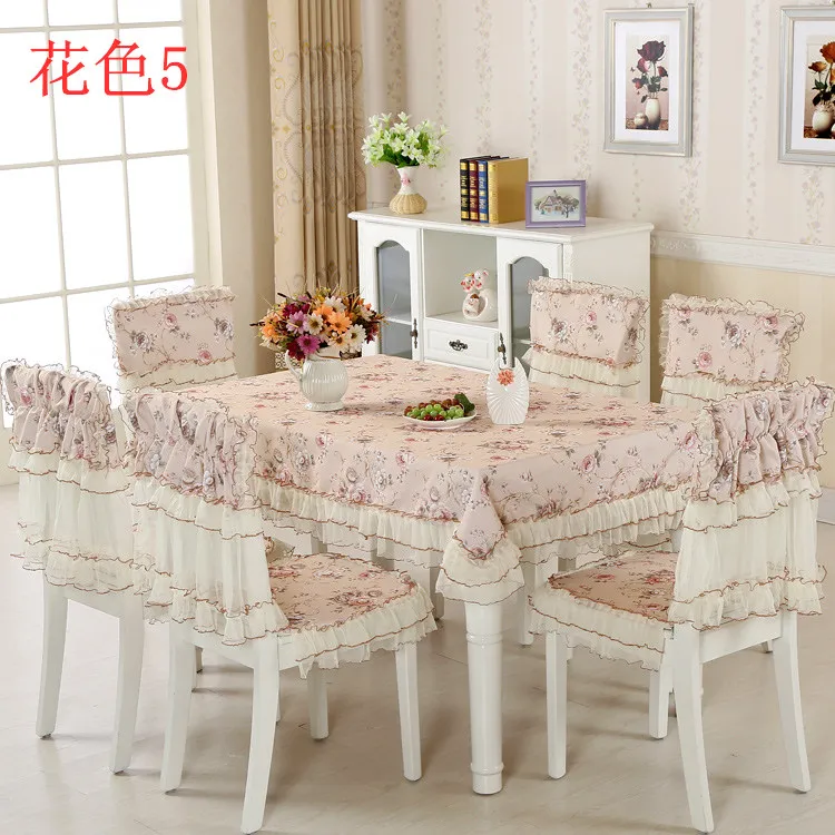 13pcs/Set of Table Cover Chair and Mat Pastoral Style Rectangular Tablecloth Dust Proof Cloth Home Decoration | Дом и сад
