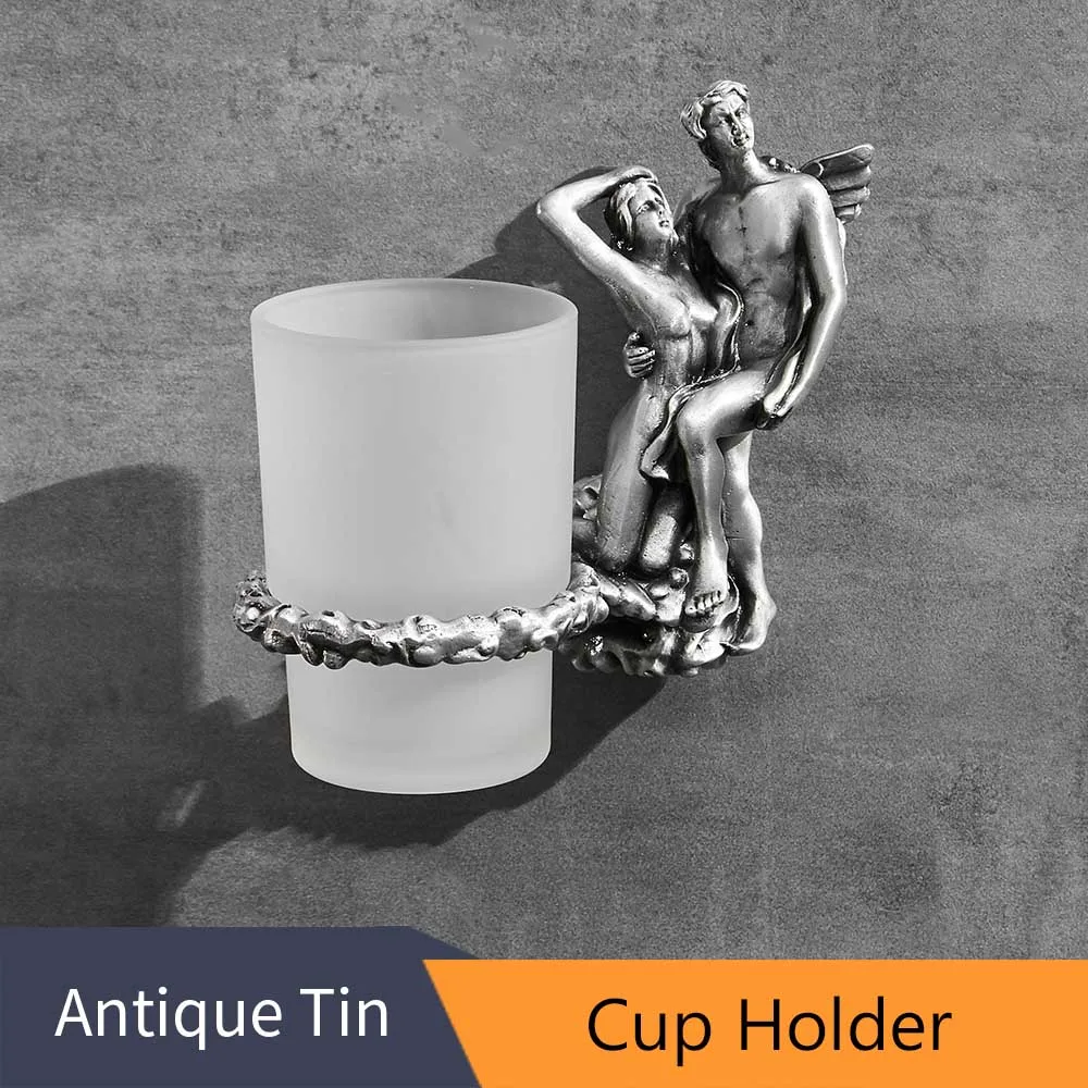 Single Cup Holder Держатели для бумаги, аксессуары для ванной комнаты, хромированный Романтический Комплект для ванной, крепление для ванной комнаты, кольцо для полотенец, держатель для туалетной щетки, MB-0810T - Цвет: Single Cup Holder