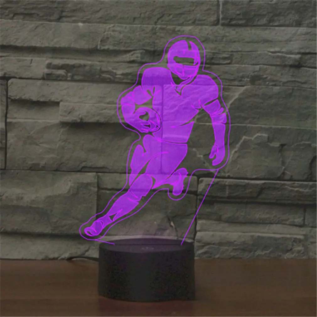 Спортивная форма сенсорная настольная лампа 7 цветов меняющая 3D светодио дный