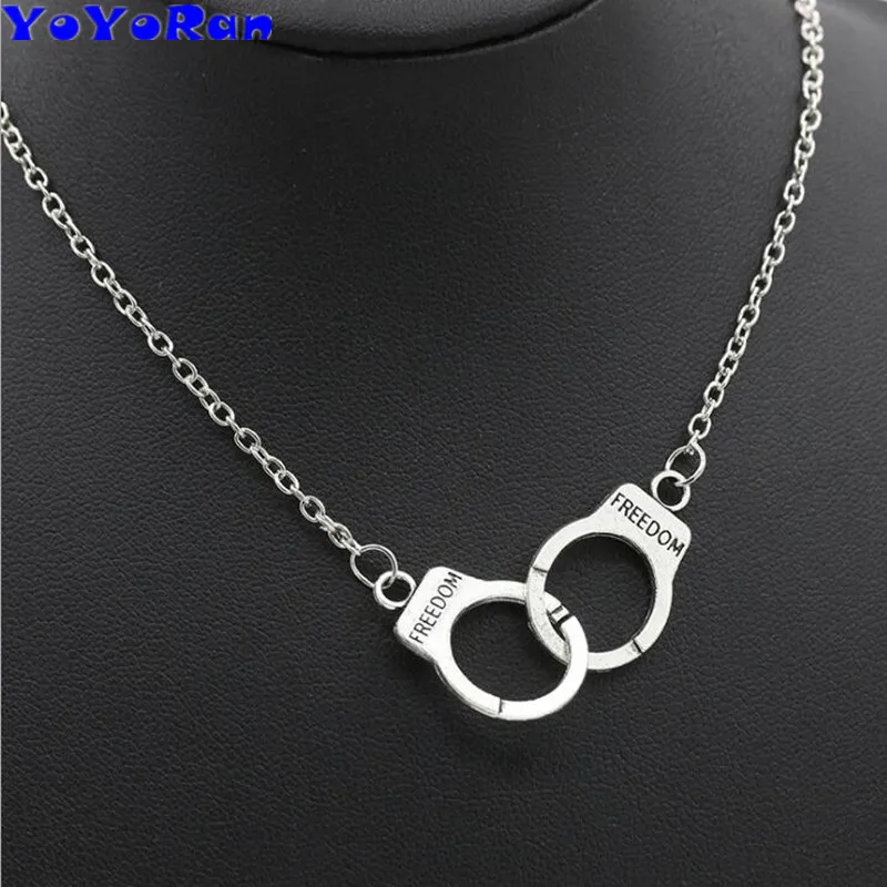 2 piece Retro Punk letter handcuffs charm bracelet for man woman bronze silver cartoon manacle chain jewelry gift | Украшения и