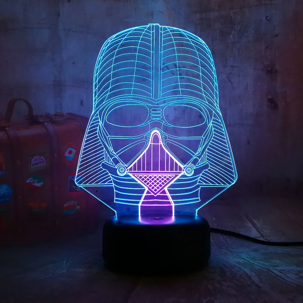 Новый Стиль из серии Звездные войны с Дартом Vade головка 3D RGB светодиодный Ночной