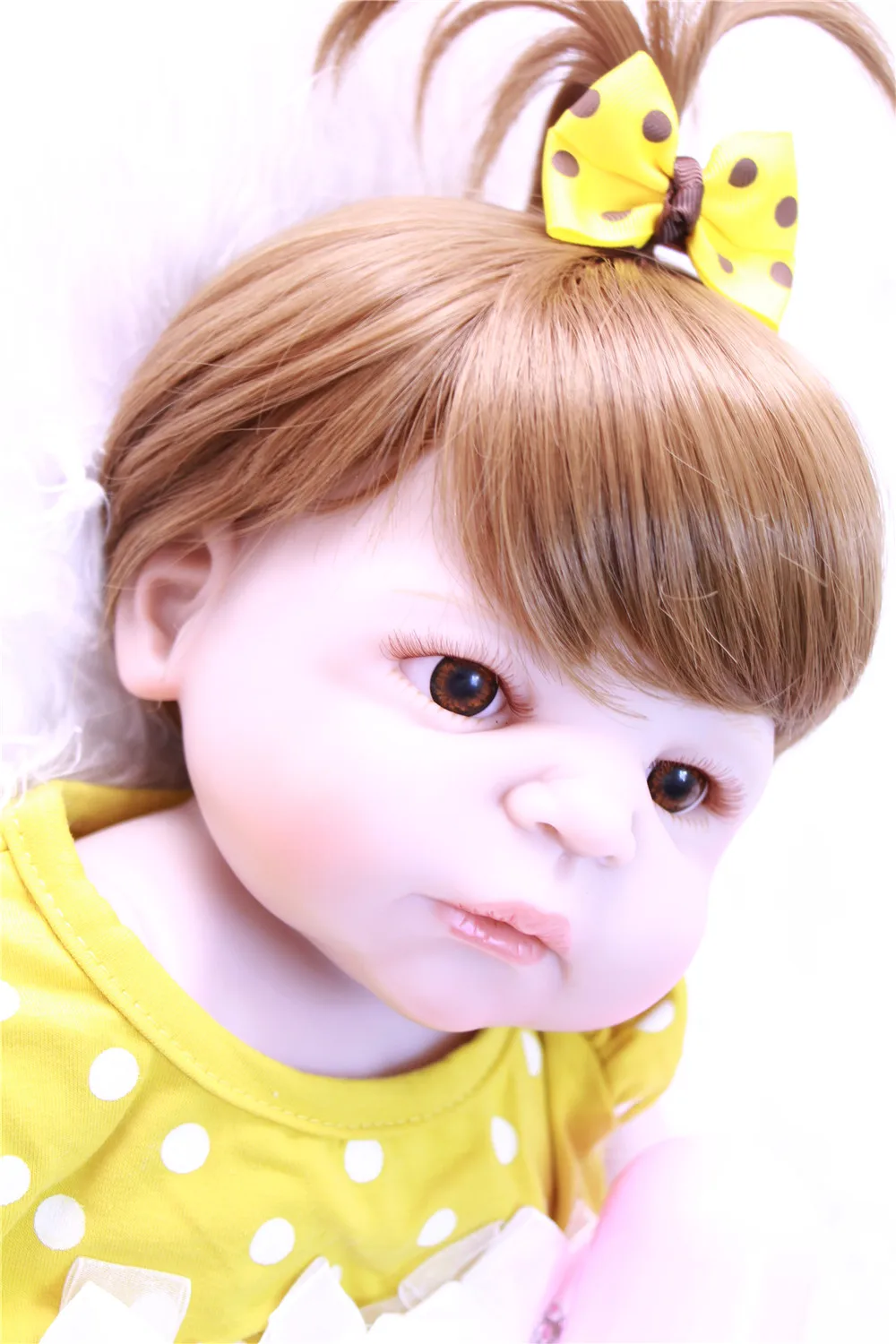 

Bebe girl reborn 23" full silicone reborn baby dolls toys creative child lover gift toy doll bonecas brinquedo menina