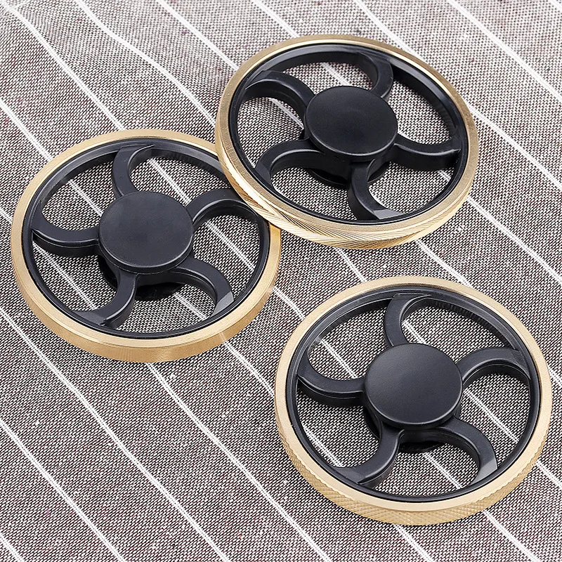 Fingertip Gyro Decompression Fidget spinner Copper Five Leaf Stent EDC Tool Hand Anxiety Stress Relief Toys Spinner | Игрушки и хобби