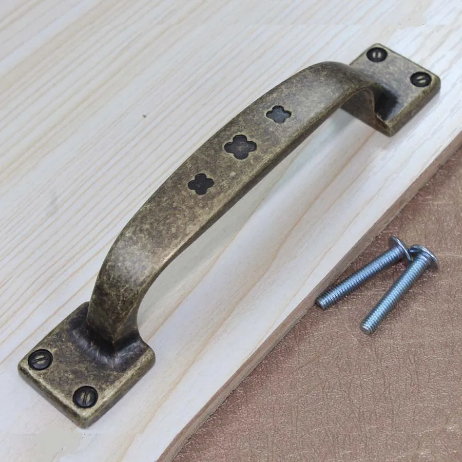 96 мм ручки для винтажной мебели Rustic античная латунная ручка выдвижного ящика