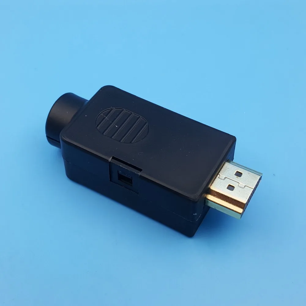 Штекер HDMI 19P клеммы с выключателем самодельный разъем без пайки черной