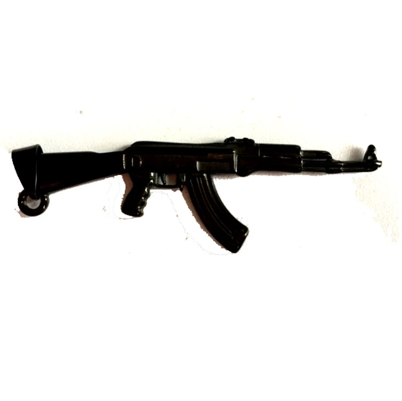 Новинка, модное ожерелье из нержавеющей стали AK 47 с подвеской в виде пистолета, хип-хоп, ручная работа, для мужчин, Т-образное ожерелье, ювелирное изделие для мужчин - Окраска металла: Black coating