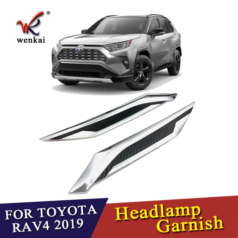 Высококачественный ABS хромированный передний светильник веки для Toyota RAV4 2019 2020