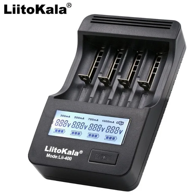 lii-400 only charger Умное устройство для зарядки никель-металлогидридных аккумуляторов от компании Liitokala lii-500 lii-PD4 lii-300 lii-400 смарт-зарядное устройство для 3,7 в 18650 16340 26650 литиевая батарея 1,2 V AA, AAA, никель-металл-гидридного посвященный - Цвет: lii-400 only charger