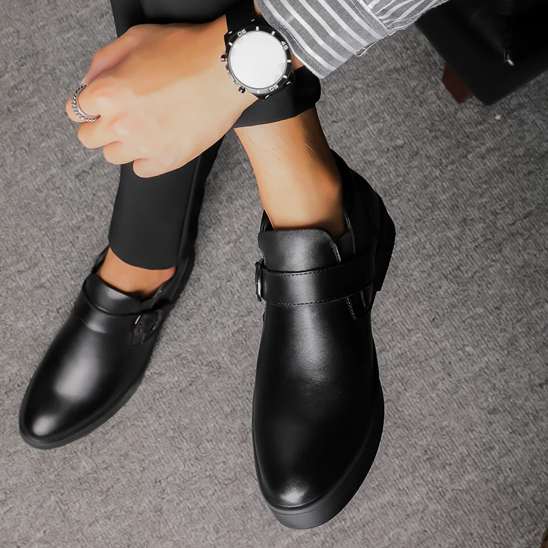 Мужские классические туфли кожаные оксфорды на шнуровке Повседневная Деловая