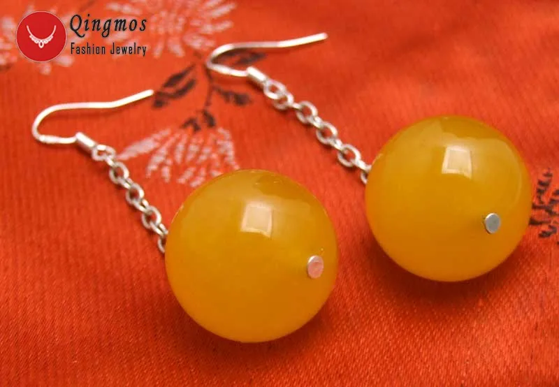 Женские серьги-подвески Qingmos модные круглые серьги с искусственным камнем