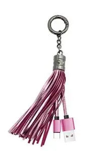Rose gold Модный брелок для ключей с кисточкой Micro USB кабель для Android для iPh 6 7 8 Быстрая зарядка и синхронизация данных кабель для huawei 2.0A - Цвет: Rose gold