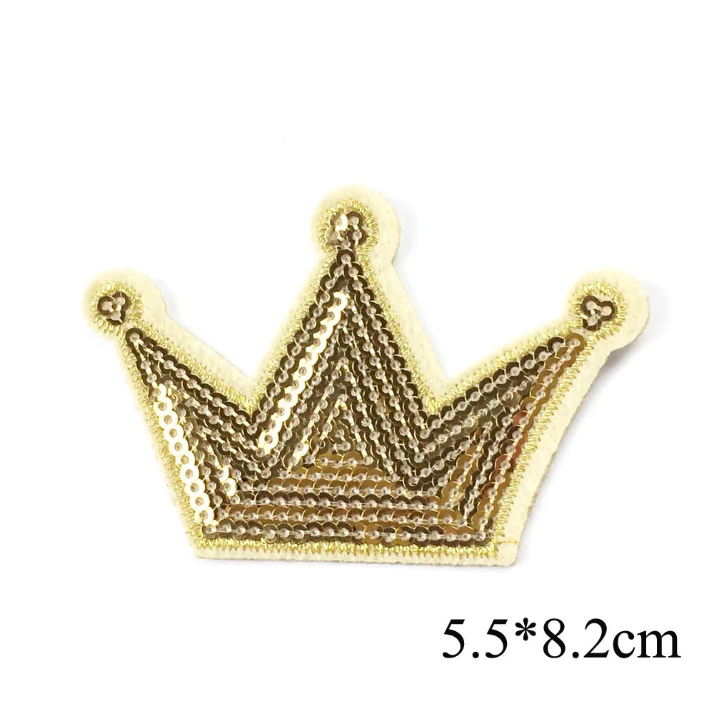 Блестящий Железный патчи с короной и звездочкой для одежды аппликации наклейки