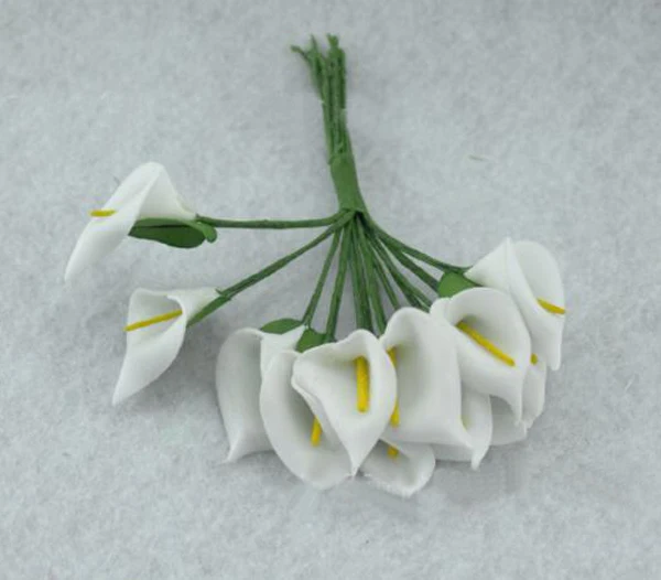 Бесплатная доставка 144x белый тутовидный бумажный миниатюрный Арум Калла Лилия