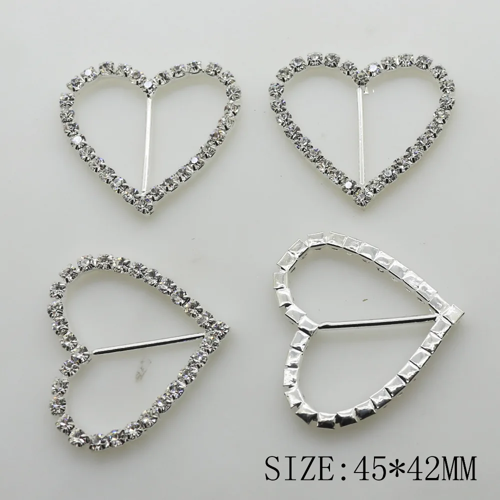 Новинка 5 шт./лот 45*42 мм в форме сердца искусственные кристаллы металлические
