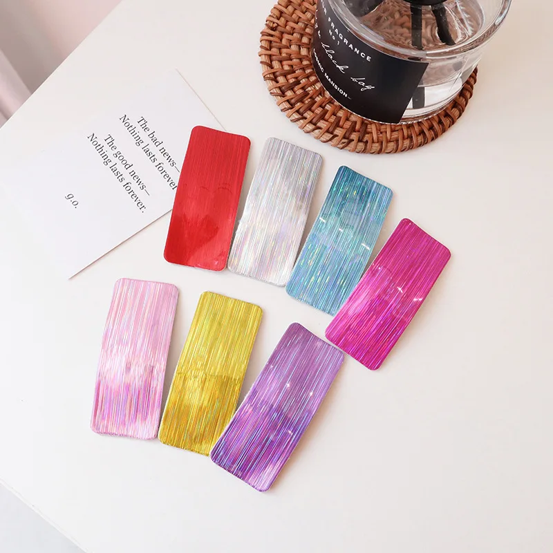 New Fashion Lady girl Cute laser hairpin sweet color bangs clip BB geometry hair accessories |
