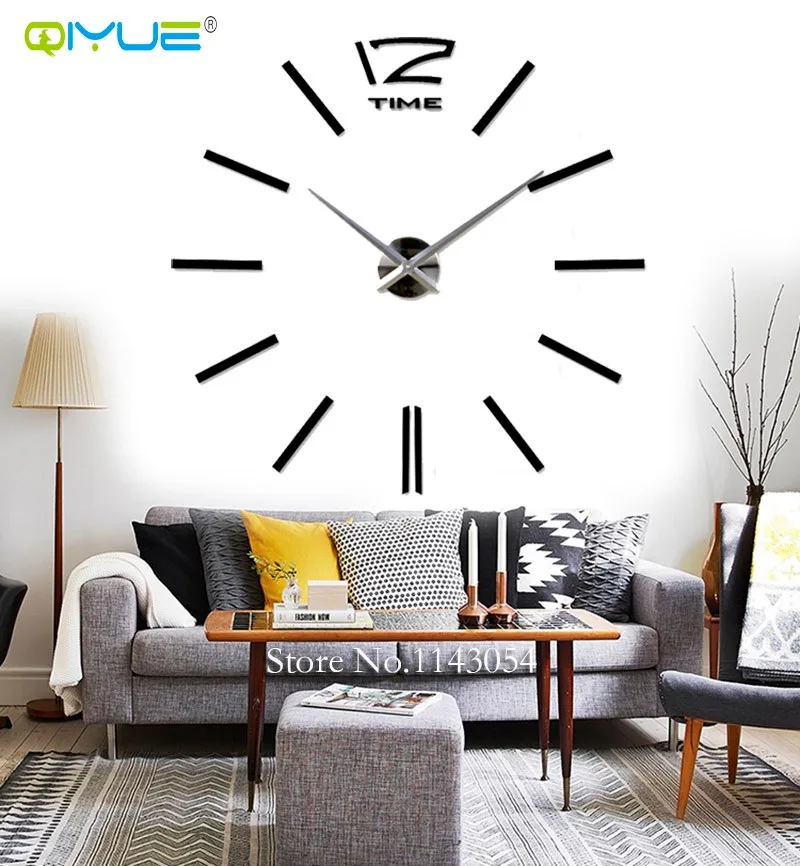 Главная украшения большие silverl настенные часы Современный дизайн большой