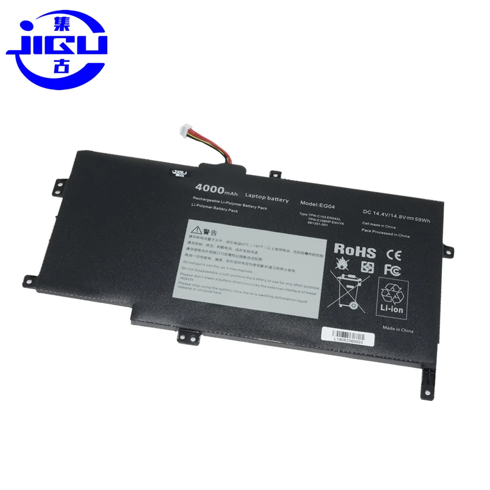 

JIGU New Laptop Battery EG04 EG04XL EGO4XL HSTNN-DB3T HSTNN-IB3T TPN-C103 TPN-C108 For HP Envy 6 Series Envy Sleekbook 6