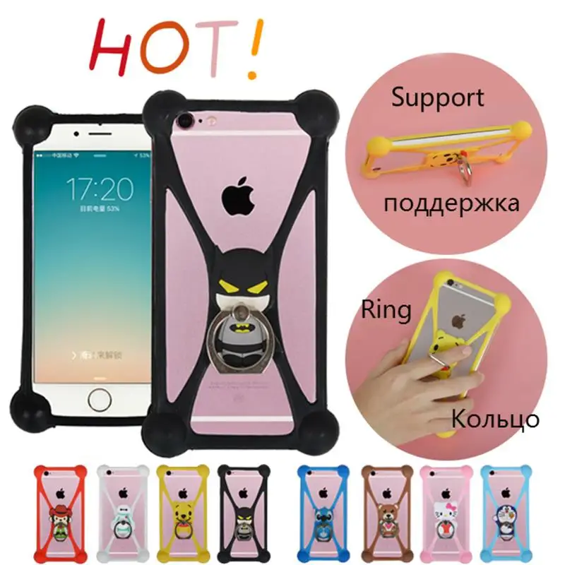 For Alcatel One Touch Conquest 3D Ring Style Stand Holder Soft TPU Rubber Cell Phone Case Silicone Cover Capa |