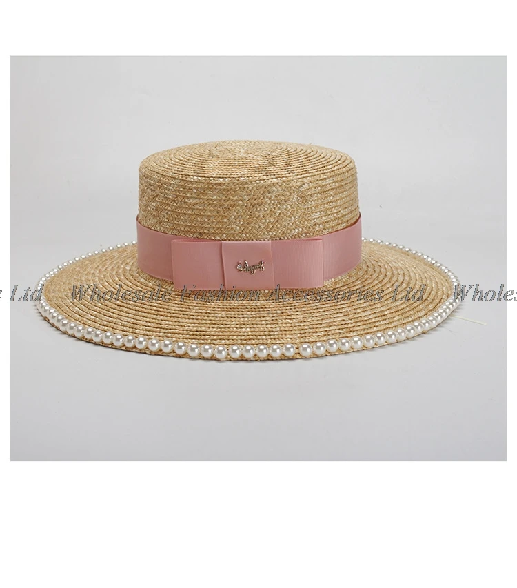 3 шт. роскошные розовые соломенные шляпы с жемчугом для весны и лета женская