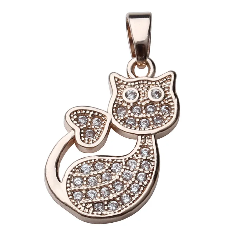 2 шт./лот ожерелье со стразами в виде кошки Подвески для женщин ювелирные изделия