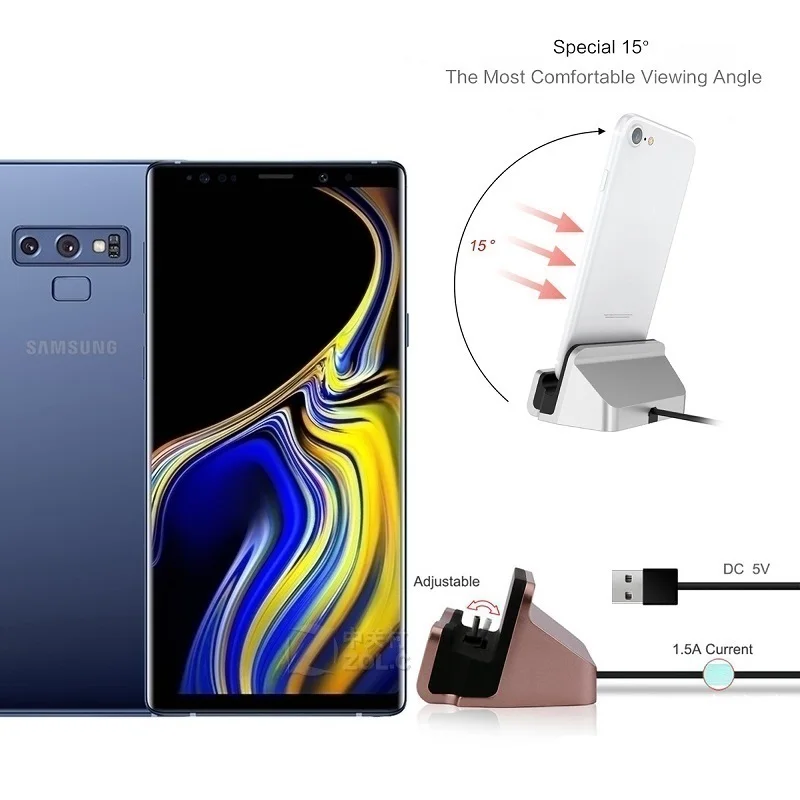 Док станция Micro USB Type C зарядная для Samsung Galaxy Note 9 8 S9 S8 Plus S7 S6 Edge S5 док