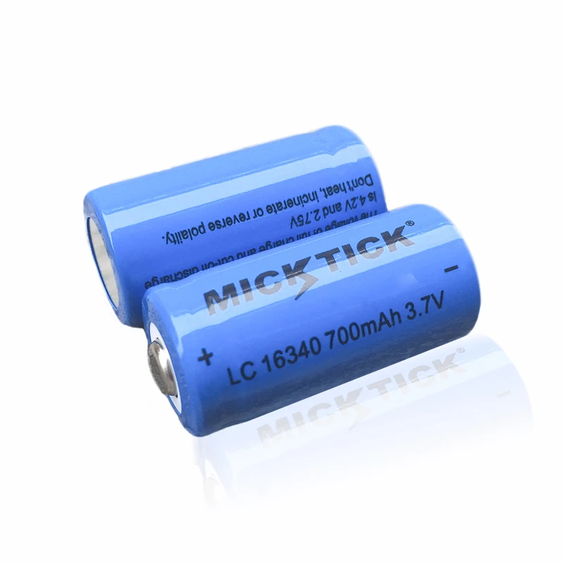 16 шт. micktick аккумуляторной батареи 16340 CR123A CR123 3.7 В 700 мАч литий ионный
